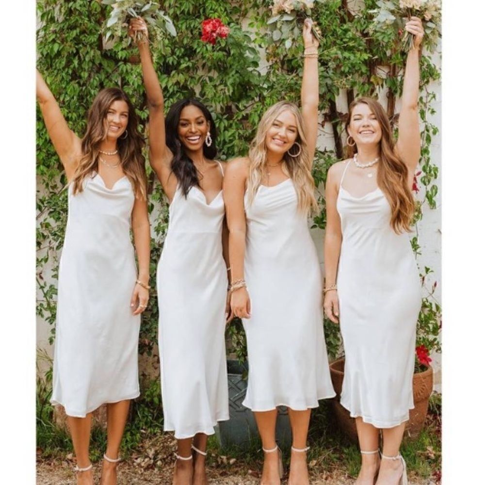 Show Me Your Mumu Verona Cowl Dress XS NWOT in Ivory Luxe Satin